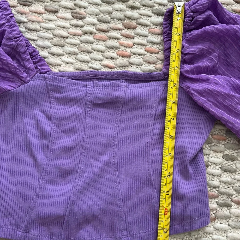 Urban Outfitters Claudia‎ Purple Blouse Puff Sleeves